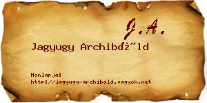 Jagyugy Archibáld névjegykártya